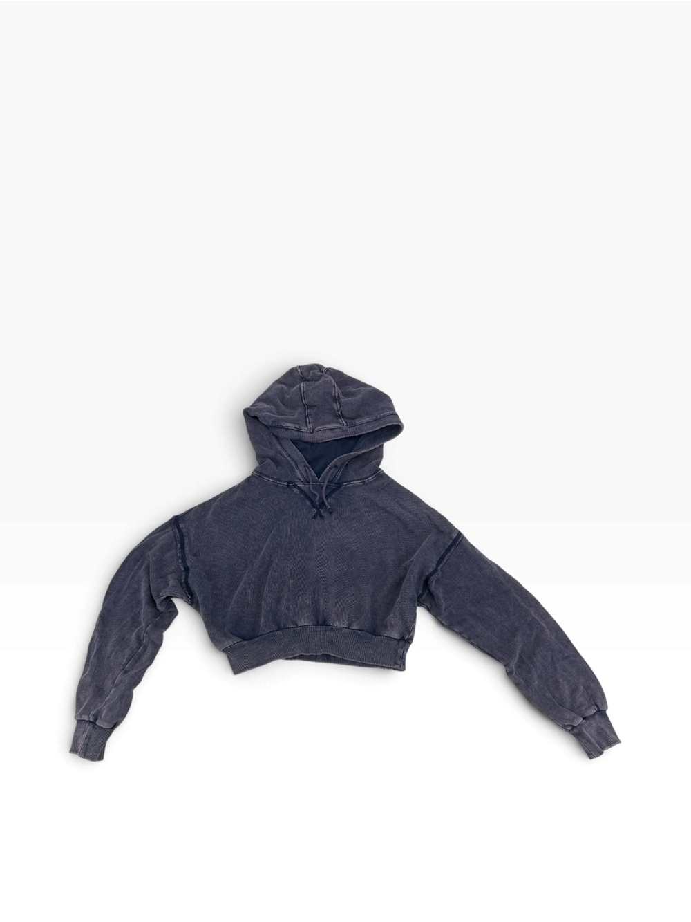 Aeropostale Blue Cropped Hooded Pullover Sweatshirt Size Small Women’s